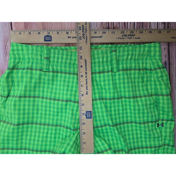 Under Armour Mens Green Plaid Golf Shorts 32 - Picture 7 of 8